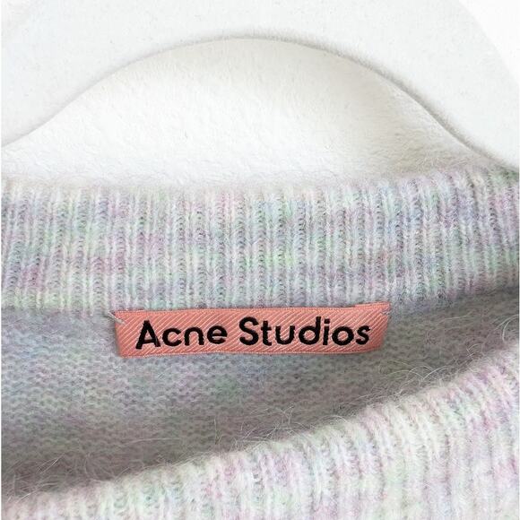 Acne Studios Gray Knit Mohair Wool Oversized Unisex Sweater, size 2XS - Picture 3 of 7